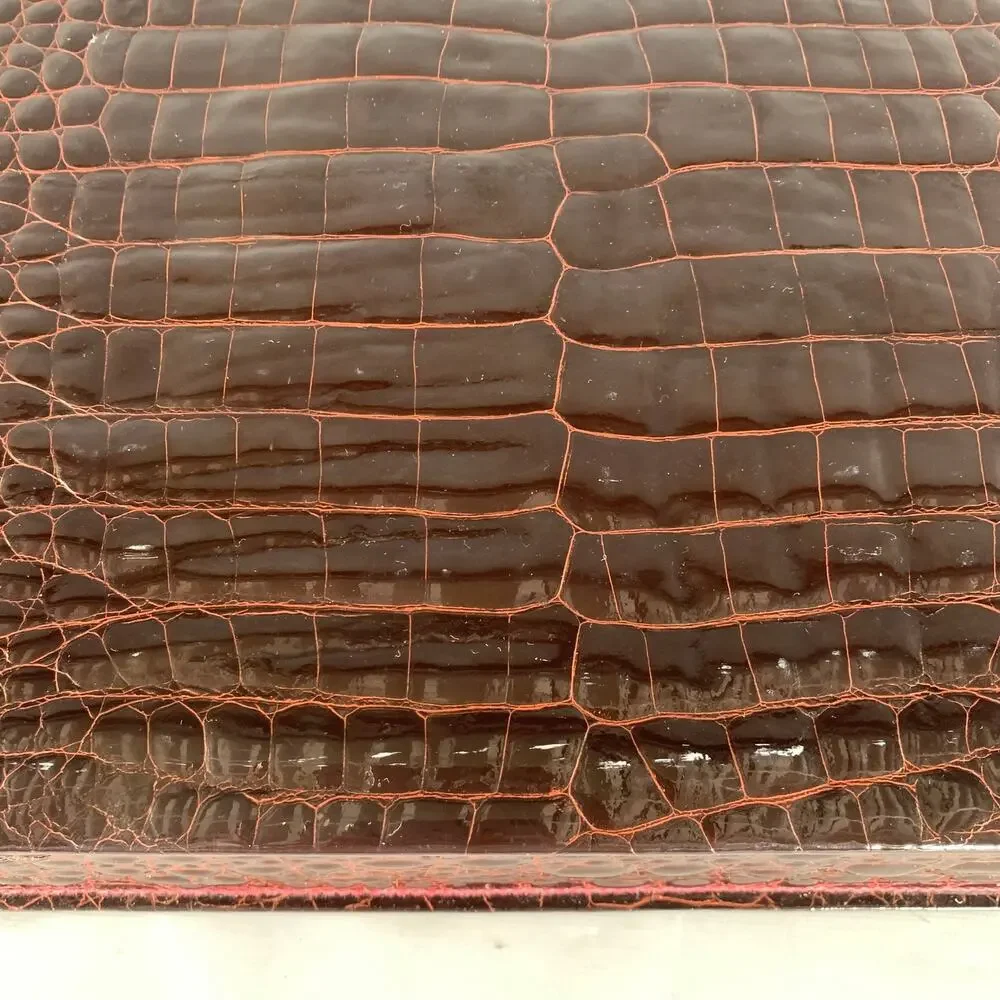 BELLESCO Brown Alligator Leather Briefcase Bags